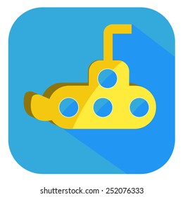 icon flat yellow submarine