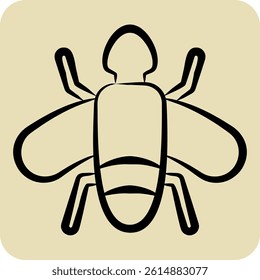 Icon Flies. related to Insects symbol. hand drawn style. design editable