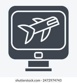 Icono Vuelo Check-In. relacionado con el símbolo del aeropuerto. estilo de glifo. ilustración de diseño simple