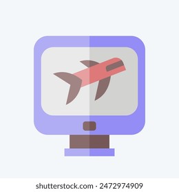 Icon Flight Check In. related to Airport symbol. flat style. simple design illustration