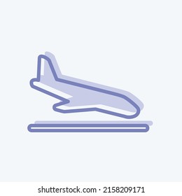 Icon Flight Land. suitable for Infographics symbol. two tone style. simple design editable. design template vector. simple symbol illustration