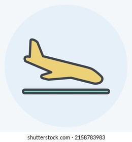 Tierra de Vuelo Icono. adecuado para el símbolo Infographics. estilo mate de color. diseño simple editable. vector de plantilla de diseño. ilustración de símbolo simple