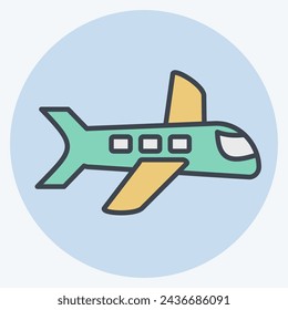 Icon Flight. related to Leisure and Travel symbol. color mate style. simple design illustration.
