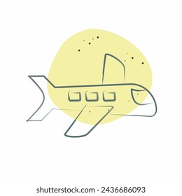 Icon Flight. related to Leisure and Travel symbol. Color Spot Style. simple design illustration.