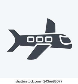 Icon Flight. related to Leisure and Travel symbol. glyph style. simple design illustration.