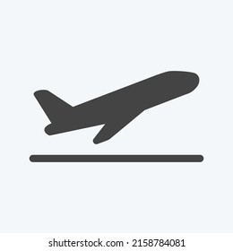Icon Flight Takeoff. suitable for Infographics symbol. glyph style. simple design editable. design template vector. simple symbol illustration
