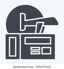 Icon Flight Ticket Booking. related to Hotel Service symbol. glyph style. simple design illustration