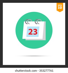 Icon of flip calendar page with date