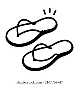 An icon of flip flops hand drawn design 

