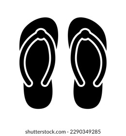 An icon of flip flops in modern style isolated on white background, editable vector