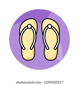 An icon of flip flops in modern style isolated on white background, editable vector