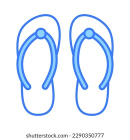 An icon of flip flops in modern style isolated on white background, editable vector