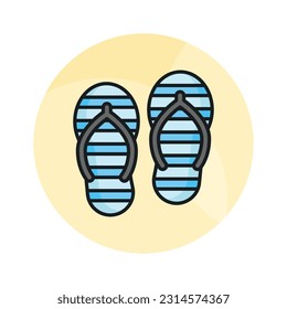 An icon of flip flops in modern style isolated on white background, editable vector