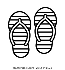 An icon of flip flops in modern style isolated on white background, editable vector
