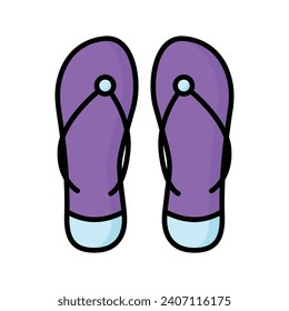 An icon of flip flops in modern style isolated on white background, editable vector