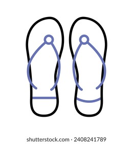 Eine Ikone von Flip-Flops im modernen Stil einzeln auf weißem Hintergrund, bearbeitbarer Vektorgrafik
