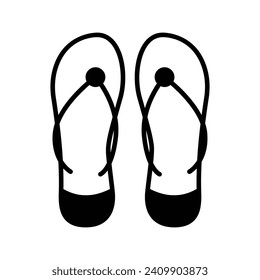 An icon of flip flops in modern style isolated on white background, editable vector