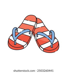 An icon of flip flops in modern style isolated on white background, editable vector