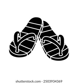 An icon of flip flops in modern style isolated on white background, editable vector