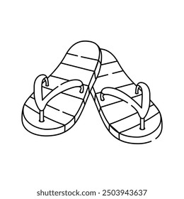 An icon of flip flops in modern style isolated on white background, editable vector