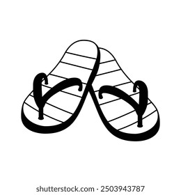 An icon of flip flops in modern style isolated on white background, editable vector