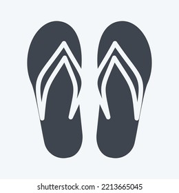 Icono Flip Flops. adecuado para el símbolo de verano. estilo glifo. diseño simple editable. vector de plantilla de diseño. ilustración simple