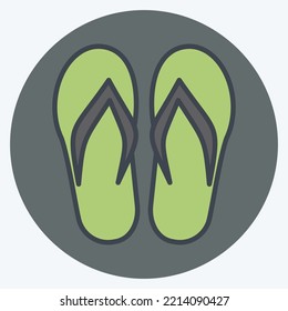 Icon Flip Flops. suitable for Summer symbol. color mate style. simple design editable. design template vector. simple illustration