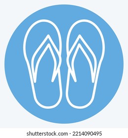 Icon Flip Flops. suitable for Summer symbol. blue eyes style. simple design editable. design template vector. simple illustration