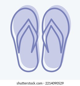 Icon Flip Flops. suitable for Summer symbol. two tone style. simple design editable. design template vector. simple illustration