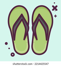 Icon Flip Flops. suitable for Summer symbol. MBE style. simple design editable. design template vector. simple illustration