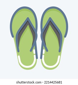 Symbol Flip Flops. geeignet für Sommersymbol. Doodle-Stil. einfaches Design bearbeitbar. Designvorlage, Vektor. einfache Abbildung