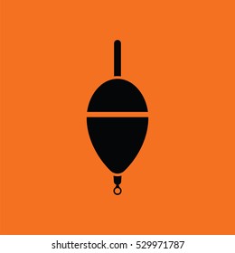 Icon of float . Orange background with black. Vector illustration.