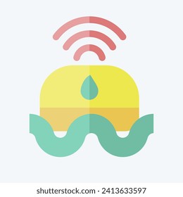 Sensor de inundación de iconos. relacionado con el símbolo Smart Home. estilo plano. diseño simple editable. ilustración simple