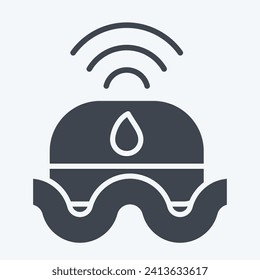 Icon Flood Sensor. related to Smart Home symbol. glyph style. simple design editable. simple illustration
