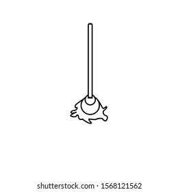 icon floor mop vector / outline design for web or apps. 