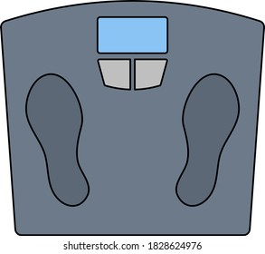 Icon Floor Scales. Editable Outline With Color Fill Design. Vector Illustration.
