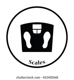 Icon Floor scales . Thin circle design. Vector illustration.