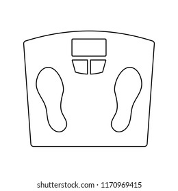 Icon Floor scales of . Thin line design. Vector illustration.