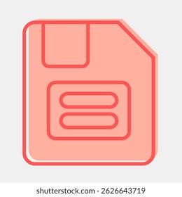 Icon floppy disk. Computer components elements. Icon in two tone style.
