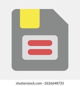 Icon floppy disk. Computer components elements. Icon in flat style.