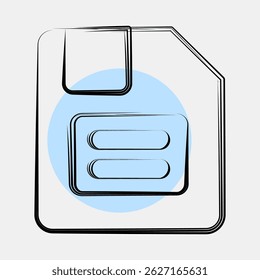 Icon floppy disk. Computer components elements. Icon in color spot style.