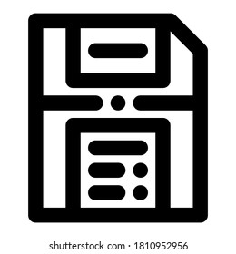 icon Floppy Disk with style outline