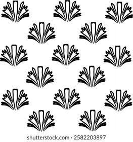 Icon of floral design. Editable stroke with various design shapes, with a hand drawn black outline style for textile design, vintage style illustration, wallpaper, artistic design, and logo 