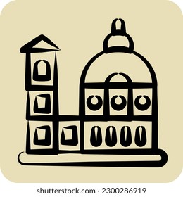 Icon Florence. suitable for education symbol. hand drawn style. simple design editable. design template vector. simple illustration