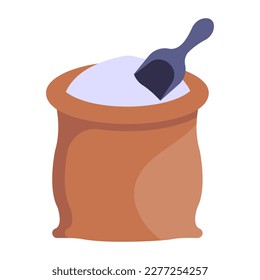 Un ícono de harina en diseño plano moderno 
