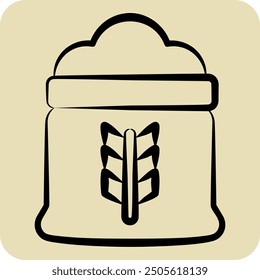Icon Flour. related to Breakfast symbol. hand drawn style. simple illustration