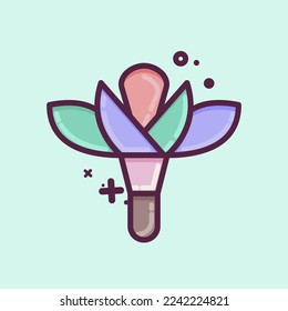 Icon Flower 2. related to Flora symbol. MBE style. simple illustration. plant. Oak. leaf. rose