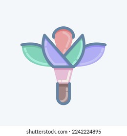 Icon Flower 2. related to Flora symbol. doodle style. simple illustration. plant. Oak. leaf. rose