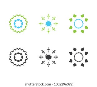 Icon flower abstract circle symbol