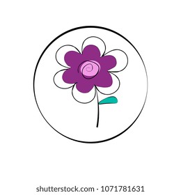 icon of the flower in the circle stamp logo